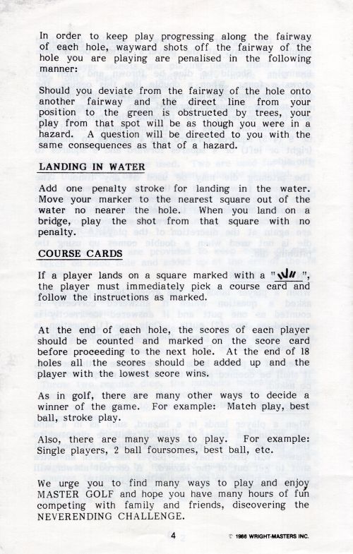 Master Golf™ Rules Page 4