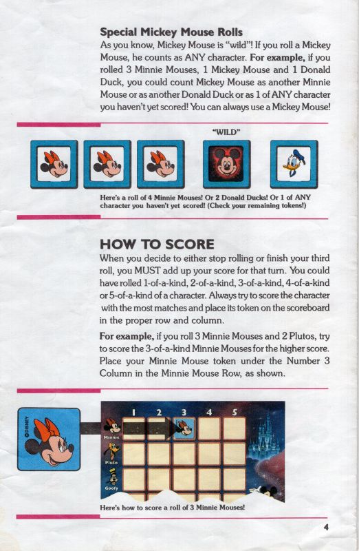 Mickey Mouse Yahtzee Rules Page 4