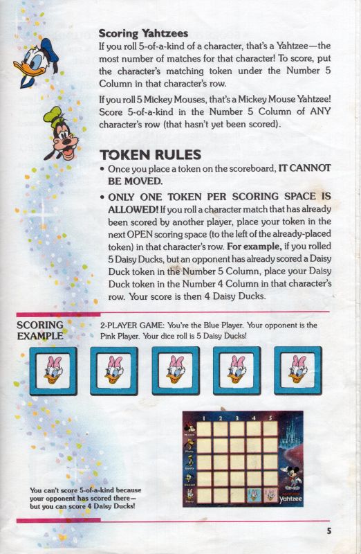 Mickey Mouse Yahtzee Rules Page 5