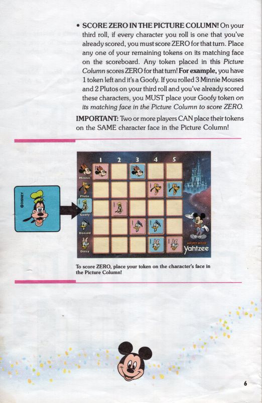 Mickey Mouse Yahtzee Rules Page 6