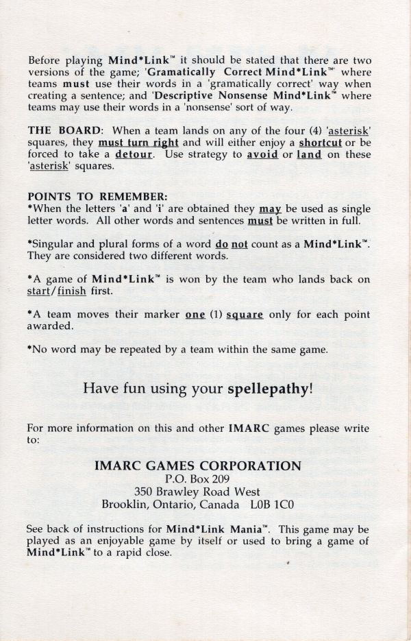 Mind*Link Rules Page 3