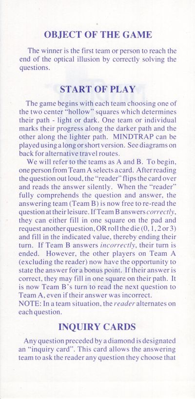 MindTrap Rules Page 2