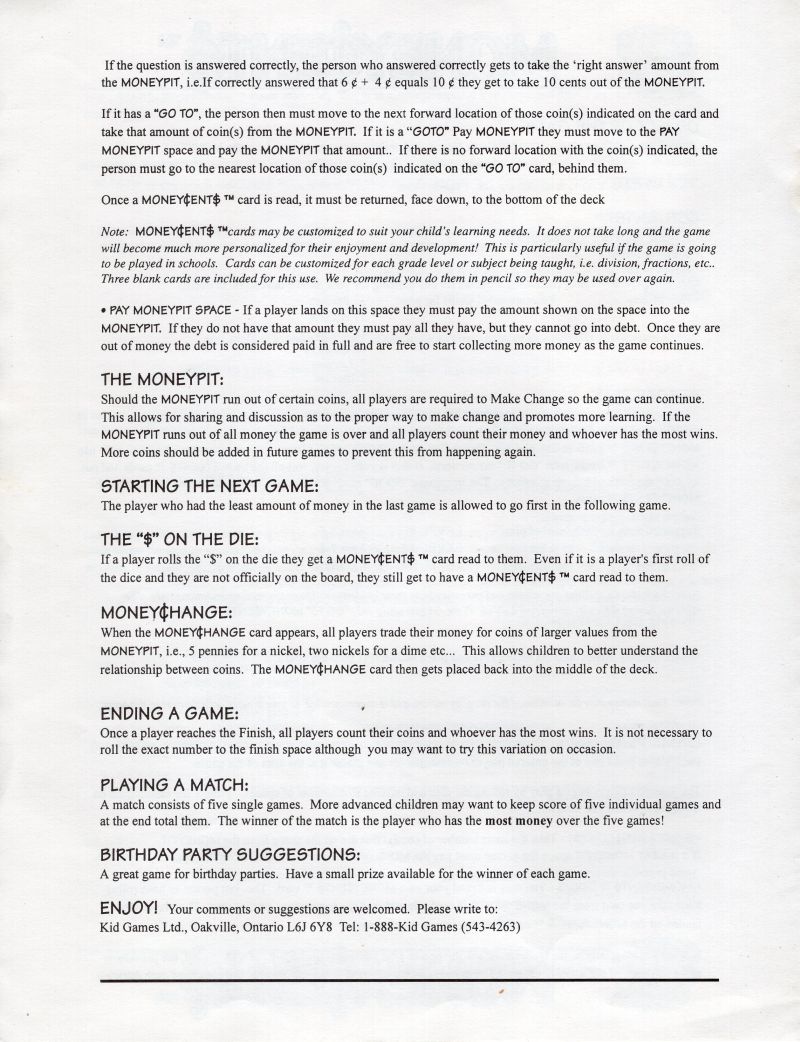 Money Cents Rules Page 2