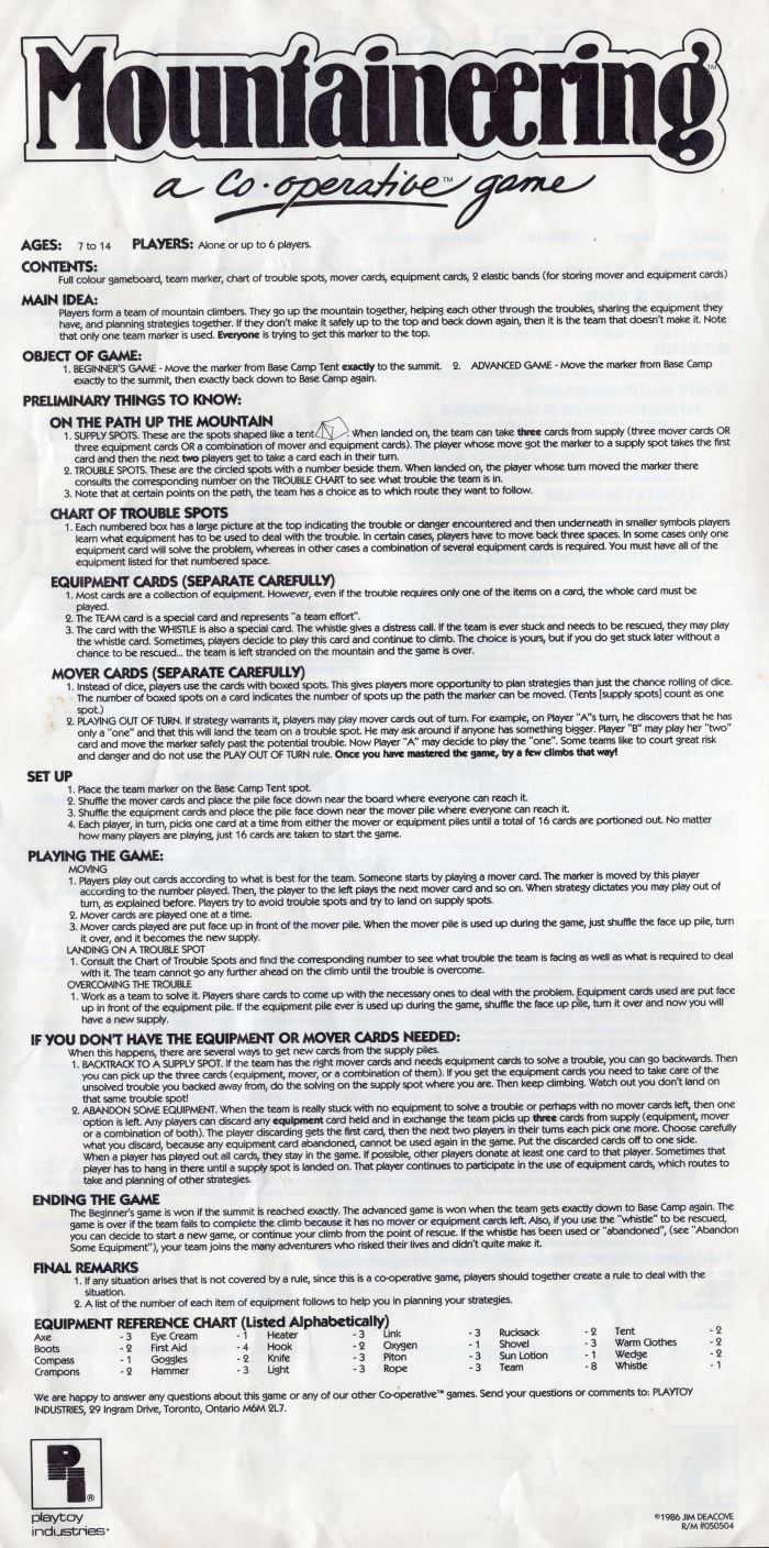 Mountaineering Rules Page 1