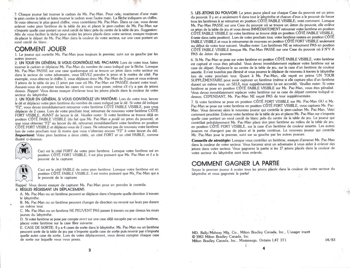 Ms. Pac-Man Rules Page 2