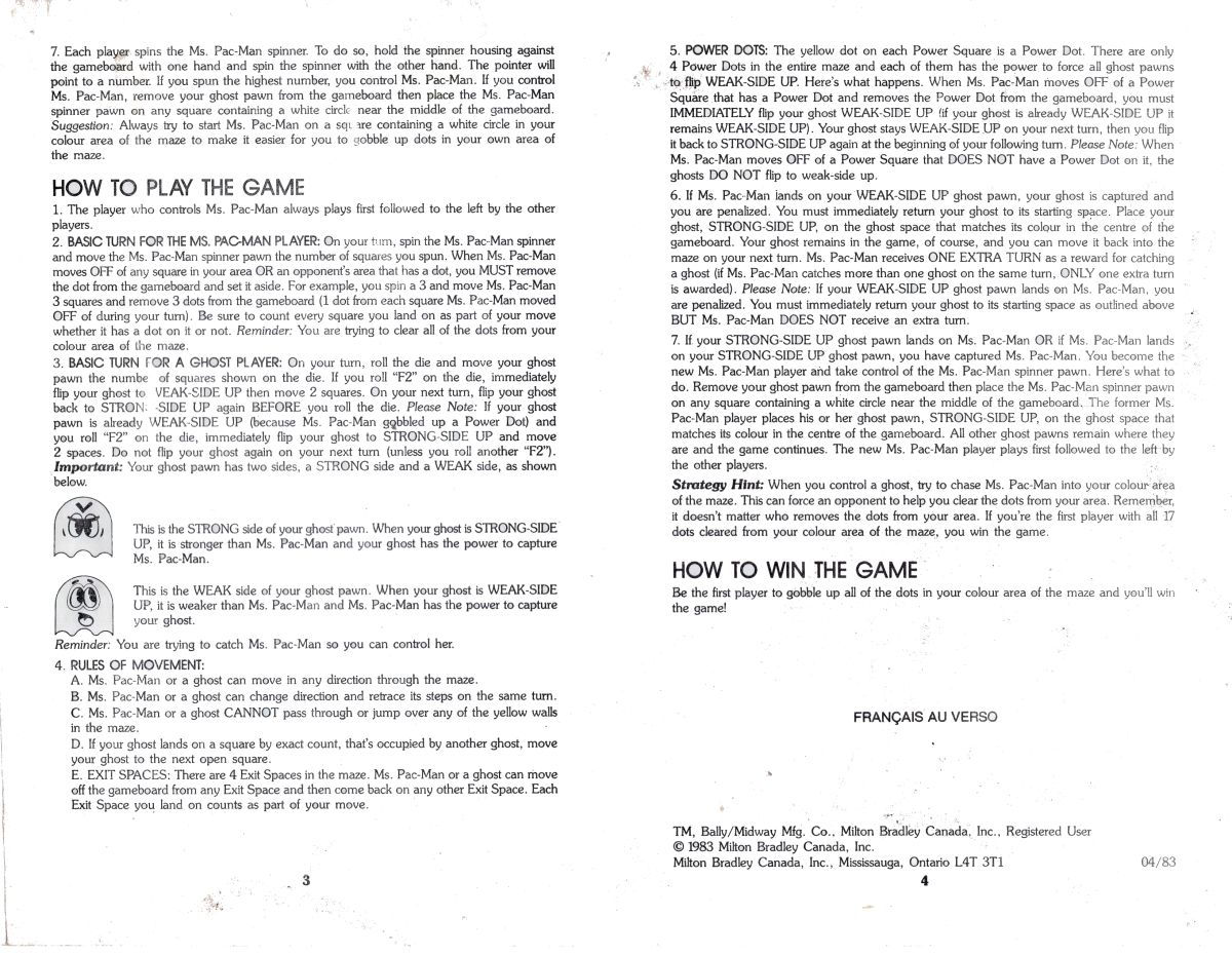 Ms. Pac-Man Rules Page 2