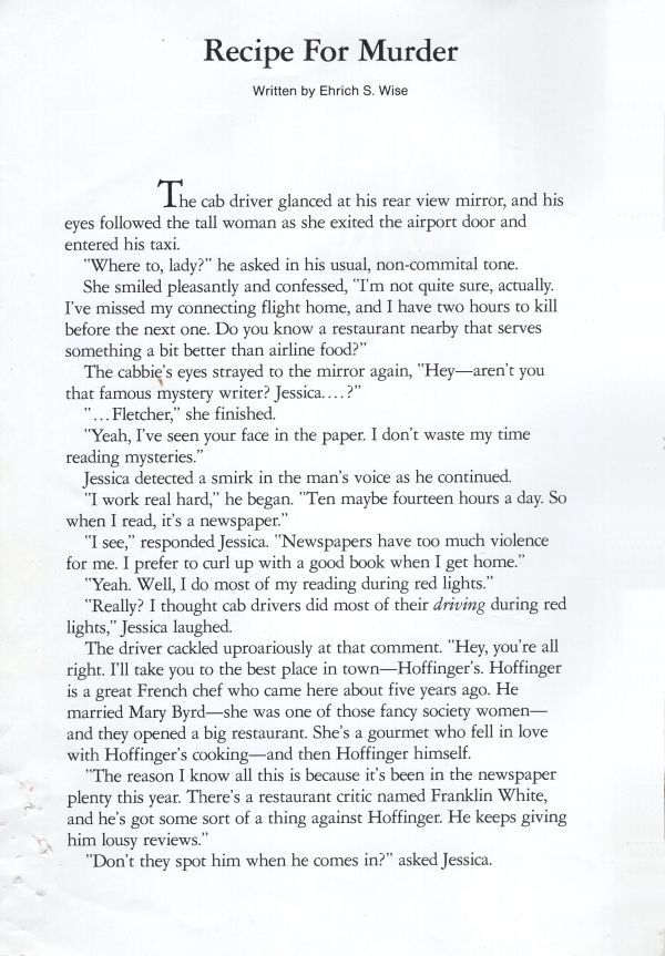 Murder She Wrote Mystery Puzzle - Recipe For Murder Rules Page 2
