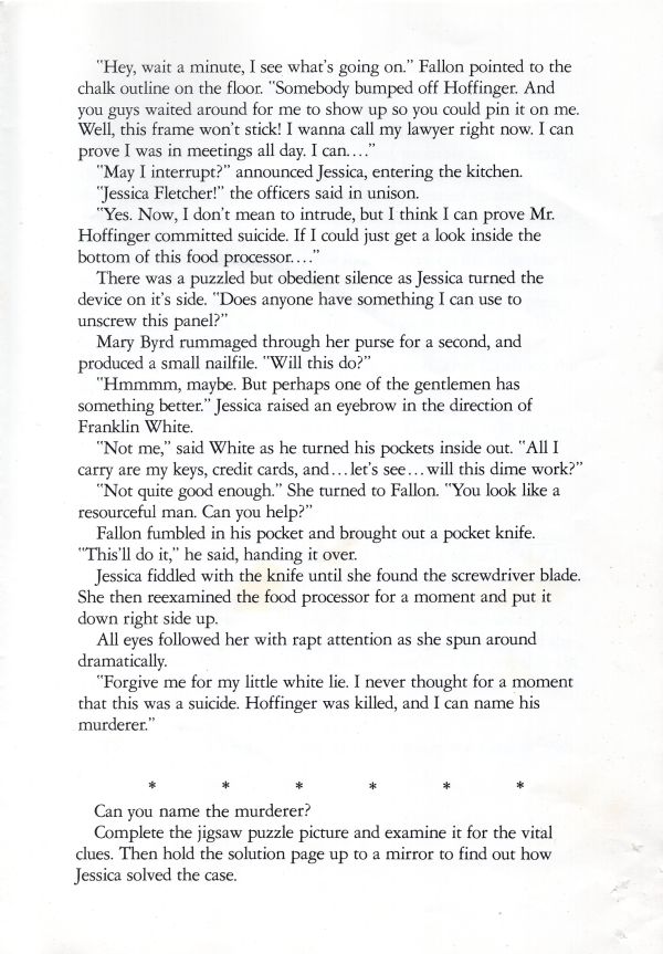 Murder She Wrote Mystery Puzzle - Recipe For Murder Rules Page 5