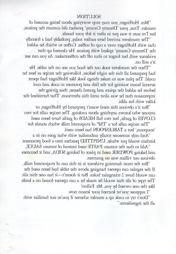 Murder She Wrote Mystery Puzzle - Recipe For Murder Rules Page 6
