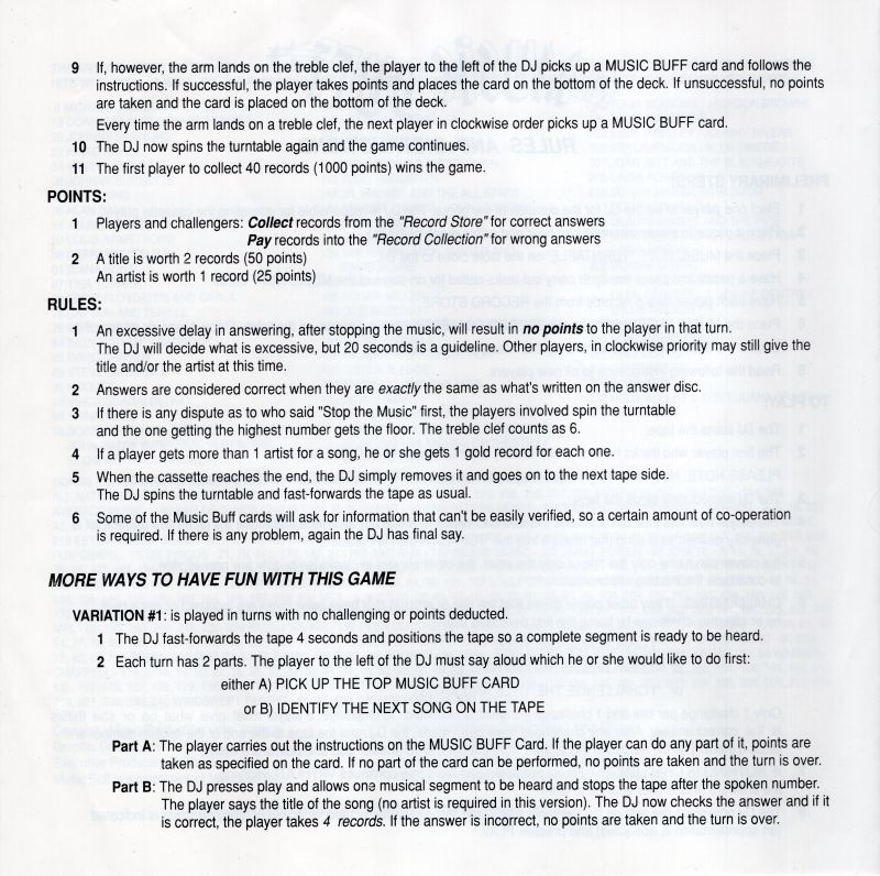 Music Buff Rules Page 2