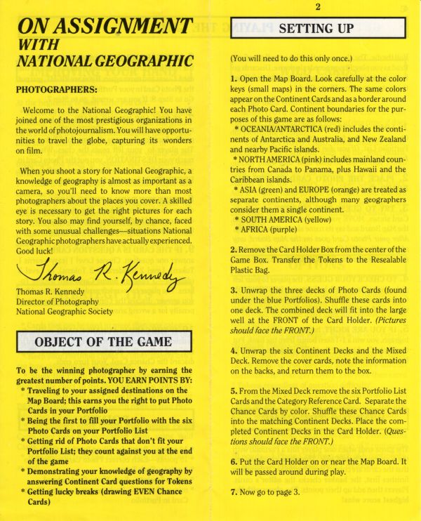 On Assignment (National Geographic) Rules Page 1