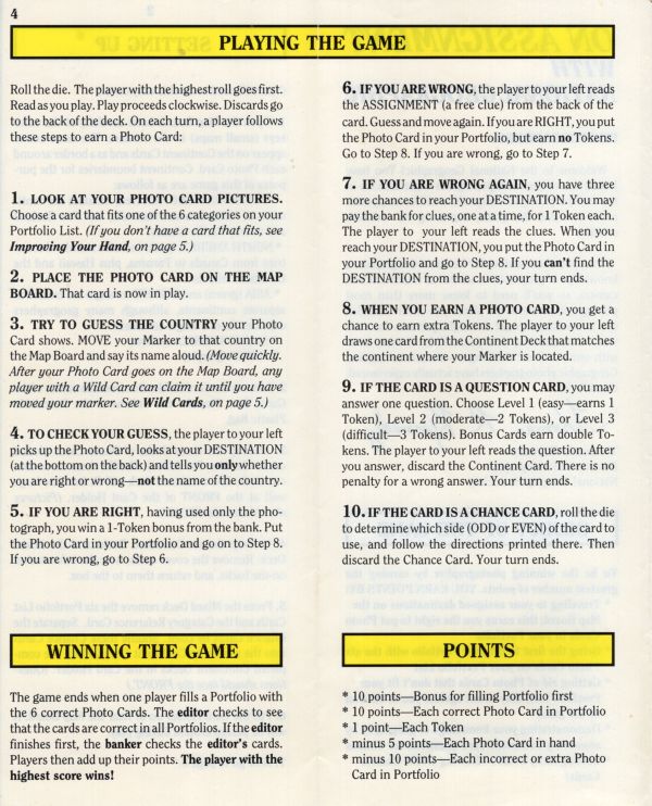 On Assignment (National Geographic) Rules Page 2