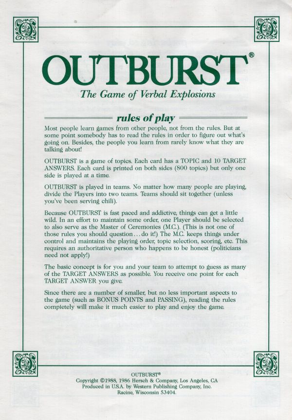 Outburst Rules Page 1