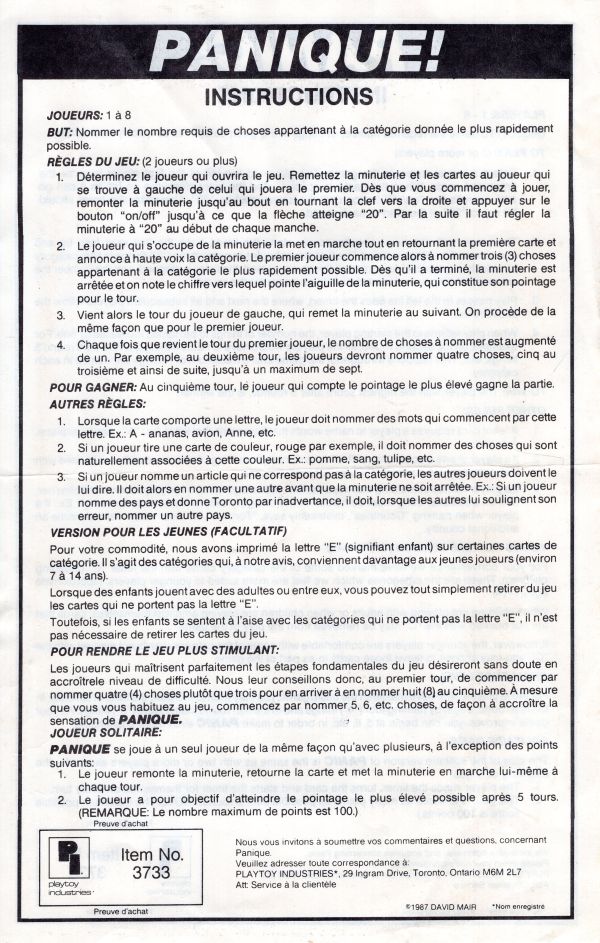 Panic Rules Page 1