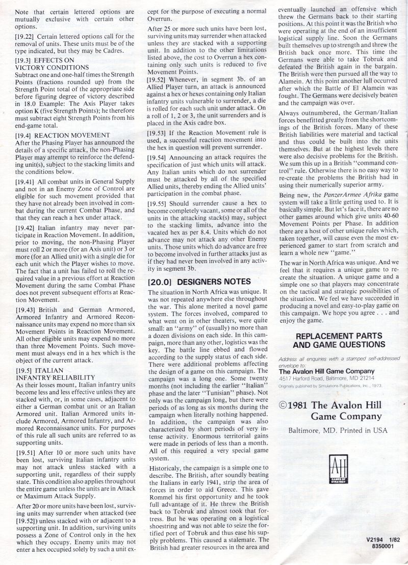 Panzer Armee Afrika Rules Page 8