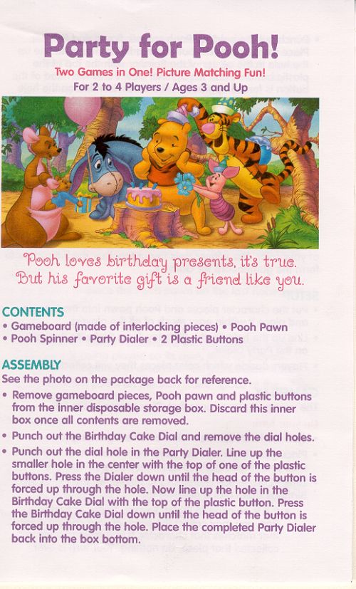Party for Pooh Rules Page 1