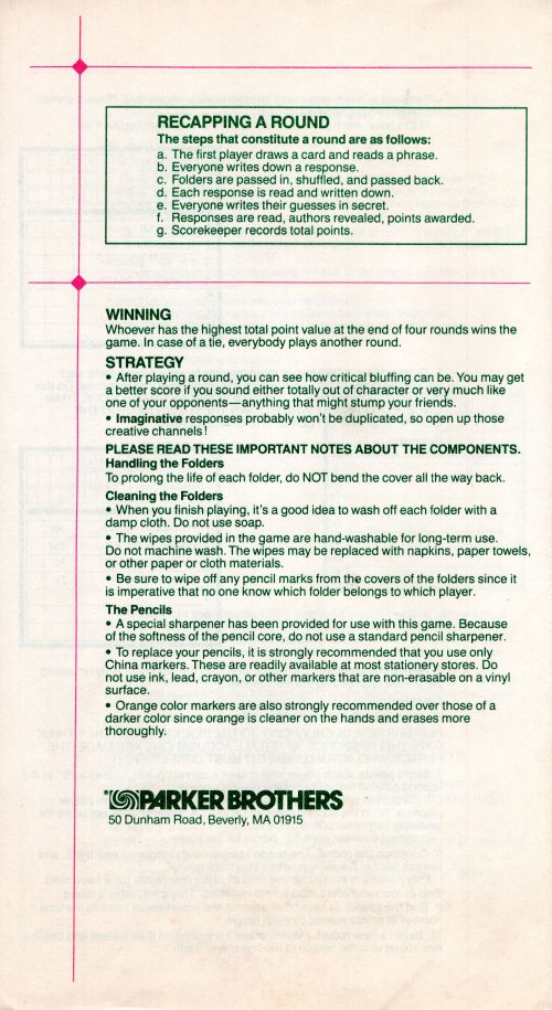Party Lines Rules Page 4