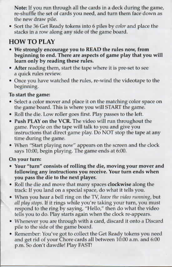 Party Mania Rules Page 2