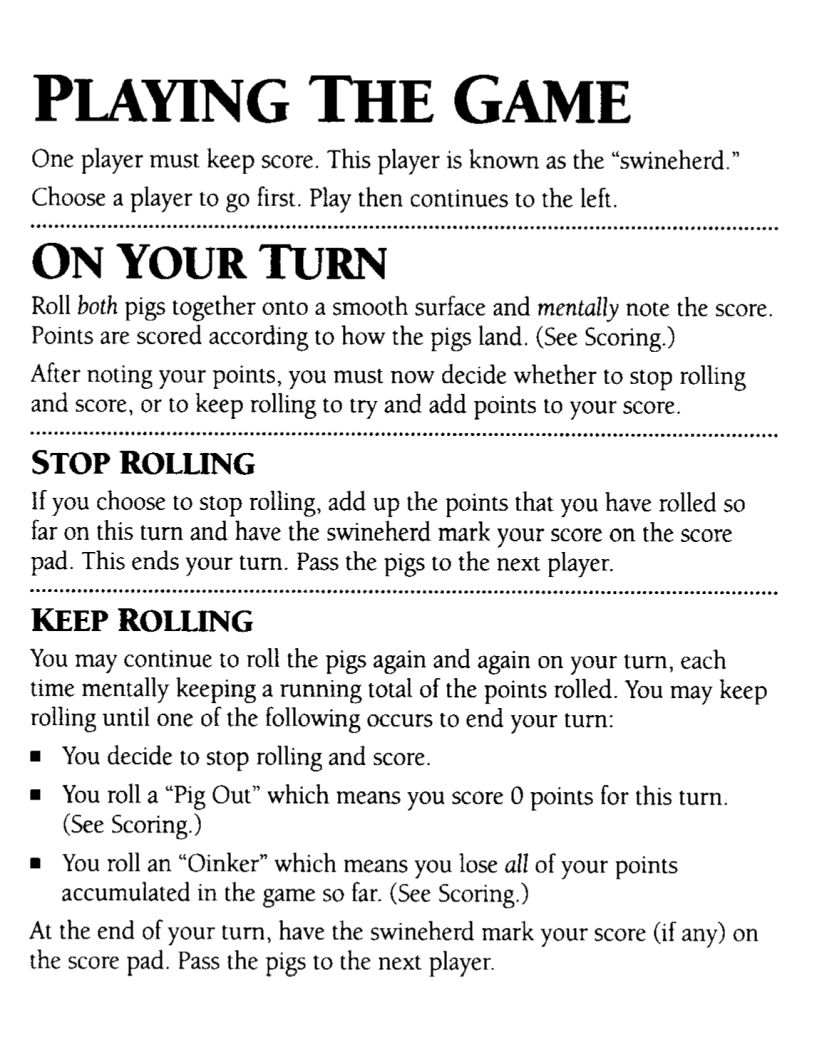 Pass the Pigs Rules Page 2