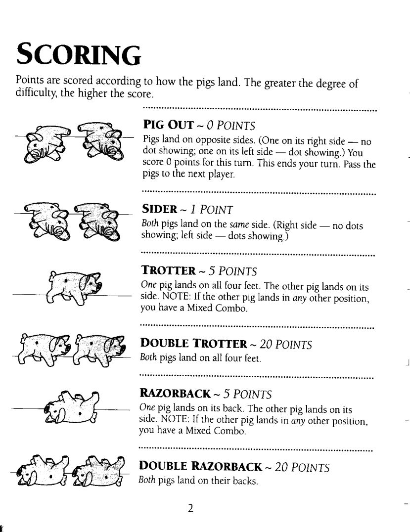 Pass the Pigs Rules Page 3