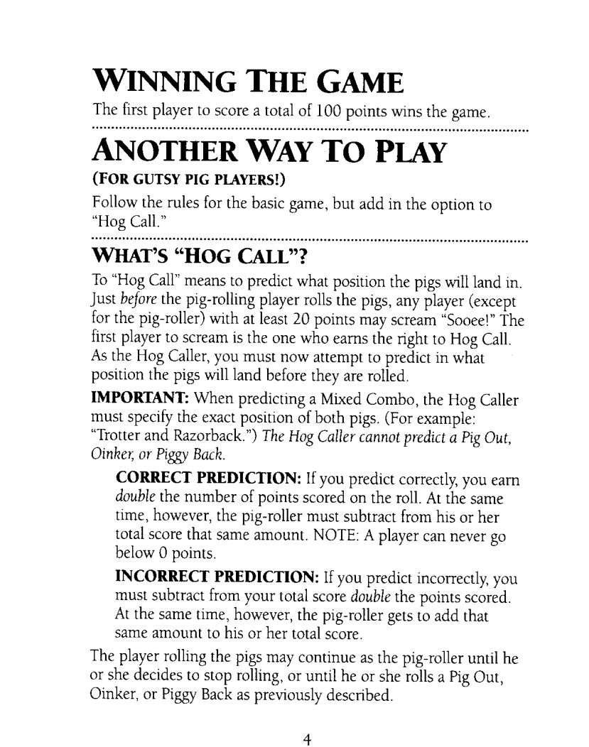 Pass the Pigs Rules Page 5