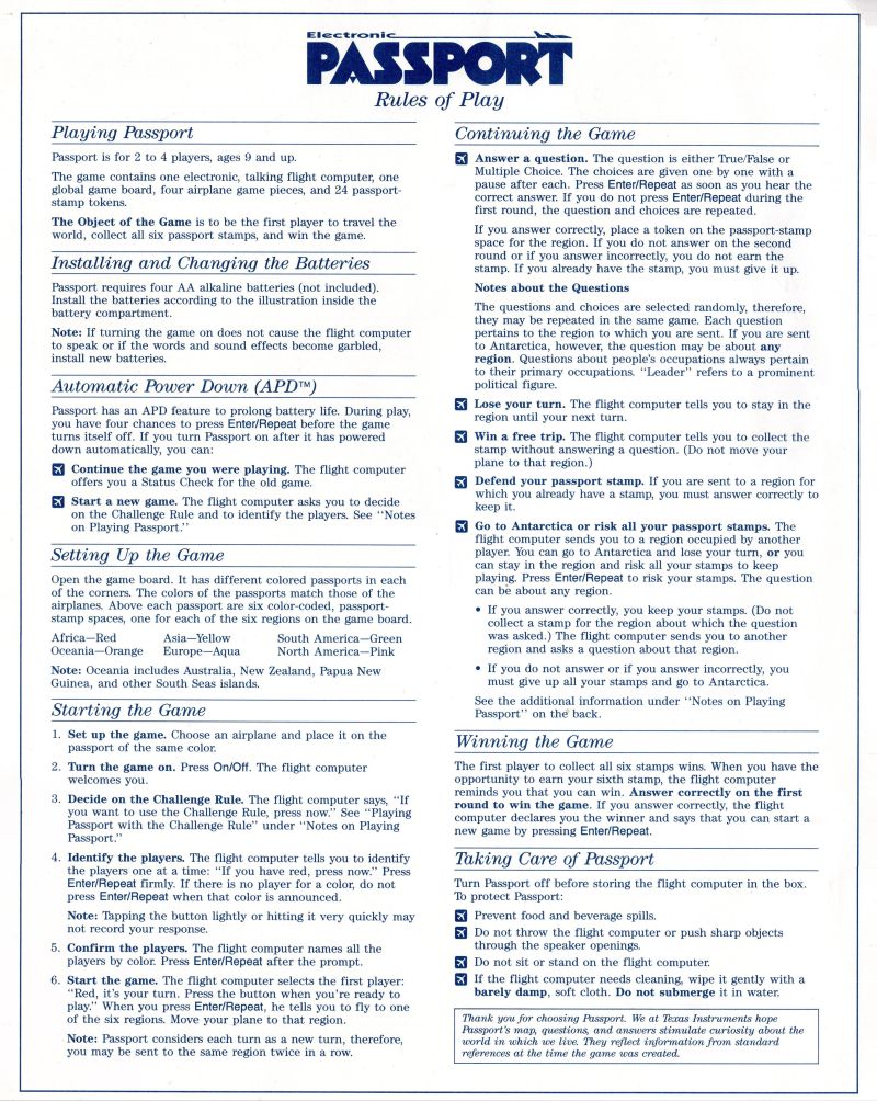 Passport Electronic Rules Page 1