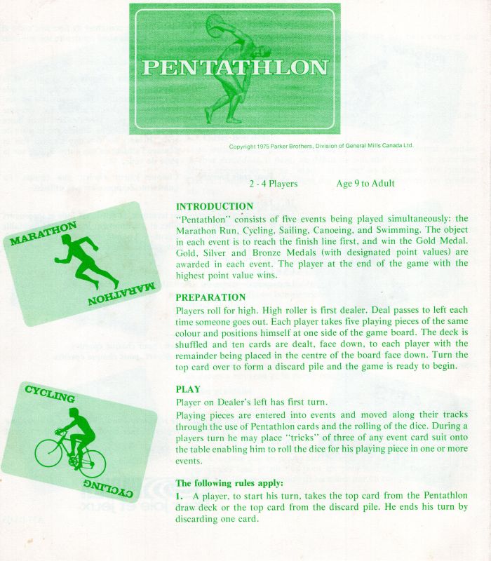Pentathlon Rules Page 1