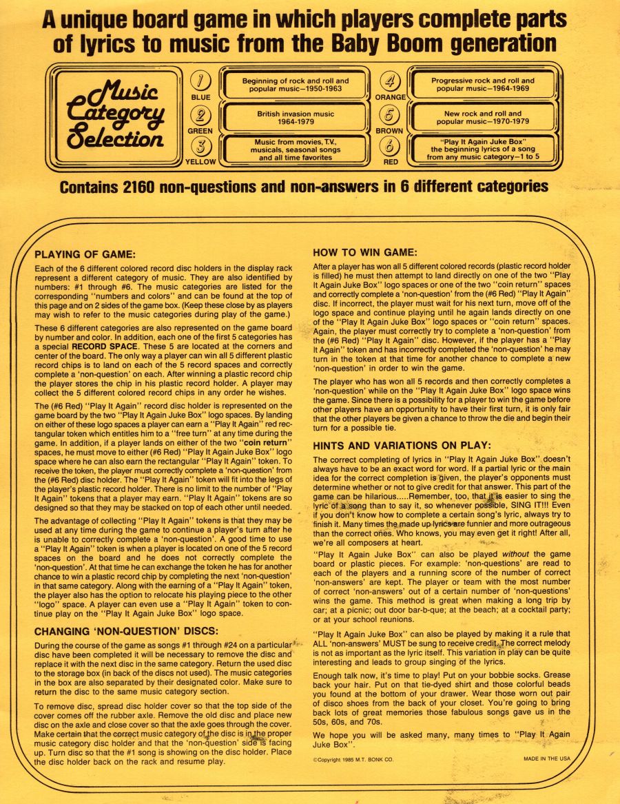 Play it Again Rules Page 2