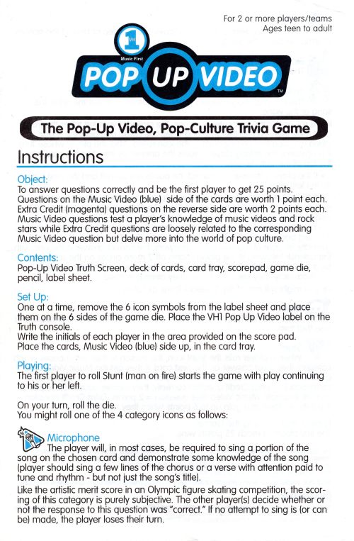 Pop Up Video Rules Page 1