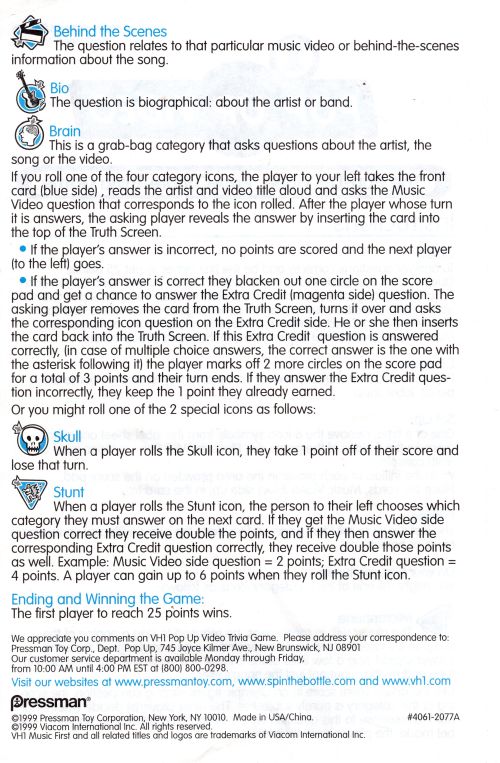 Pop Up Video Rules Page 2