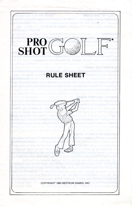 Pro Shot Golf Rules Page 1