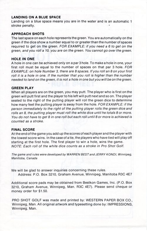 Pro Shot Golf Rules Page 3