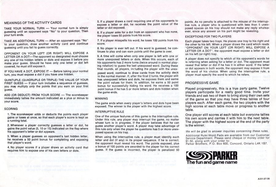 Probe Rules Page 2
