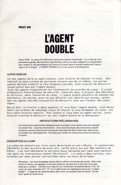 Project KGB  - L'Agent Double Rules Page 1