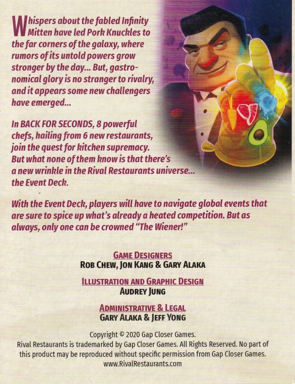 Rival Restaurants - Back for Seconds Expansion Rules Page 2