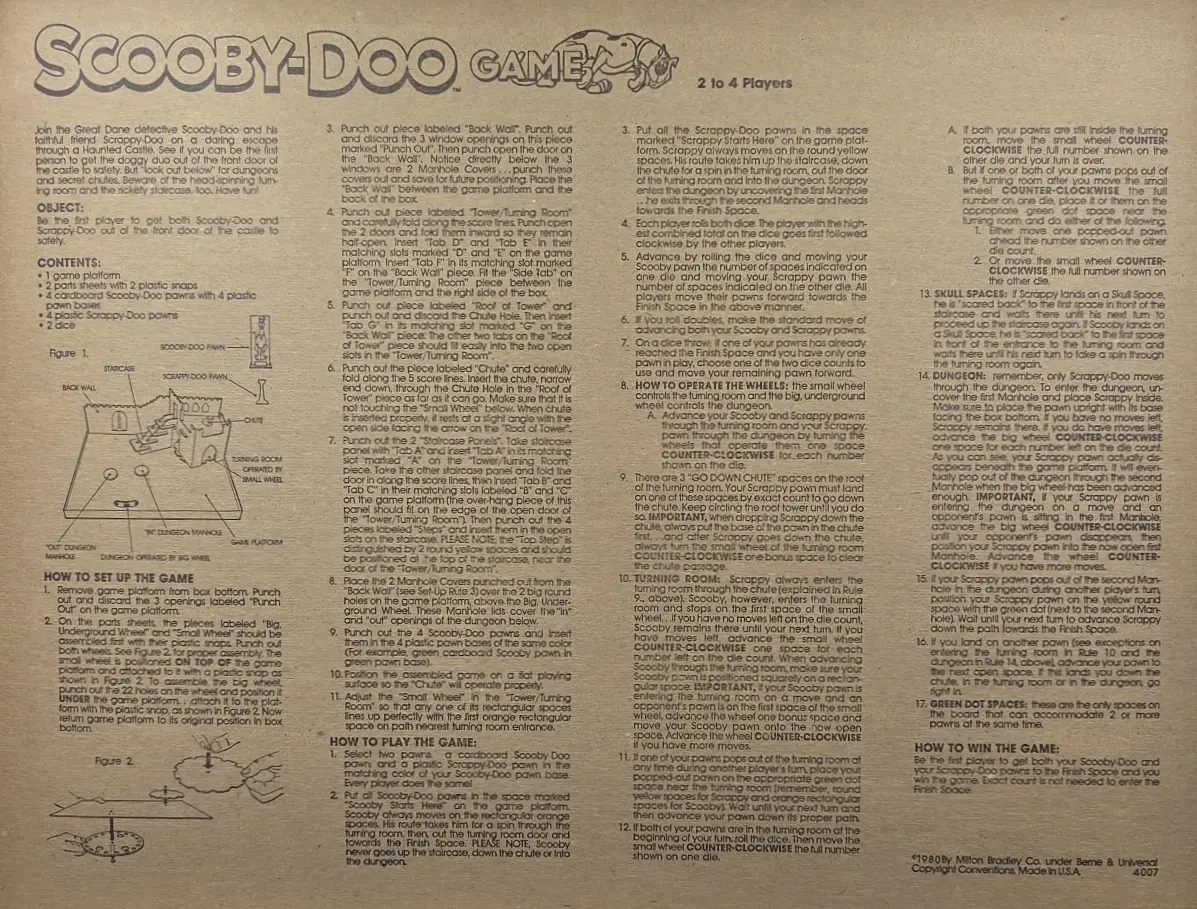 Scooby-Doo 3D Game Rules Page 1