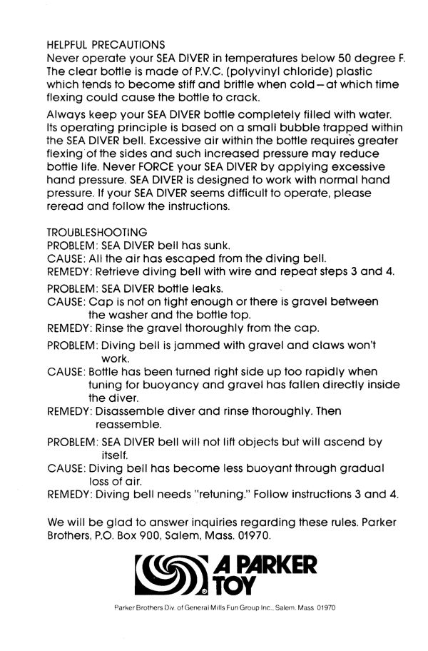 Sea Diver Rules Page 4