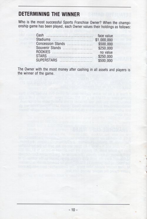 Sports Franchise Rules Page 11