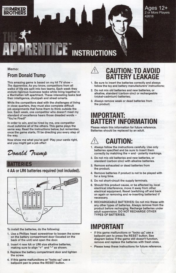 The Apprentice Rules Page 1