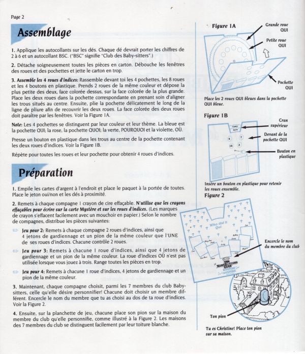 The Baby Sitters Club - Jeu de mystère Rules Page 2
