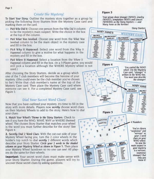 The Baby Sitters Club - Mystery Game Rules Page 3