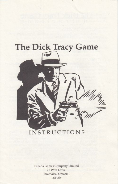 The Dick Tracy Game Rules Page 1