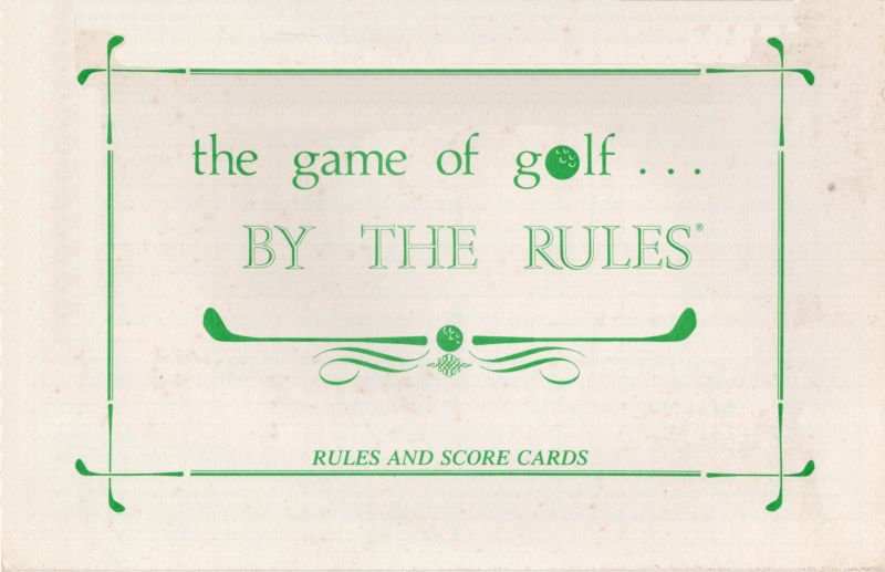 The Game of Golf By the Rules Rules Page 1