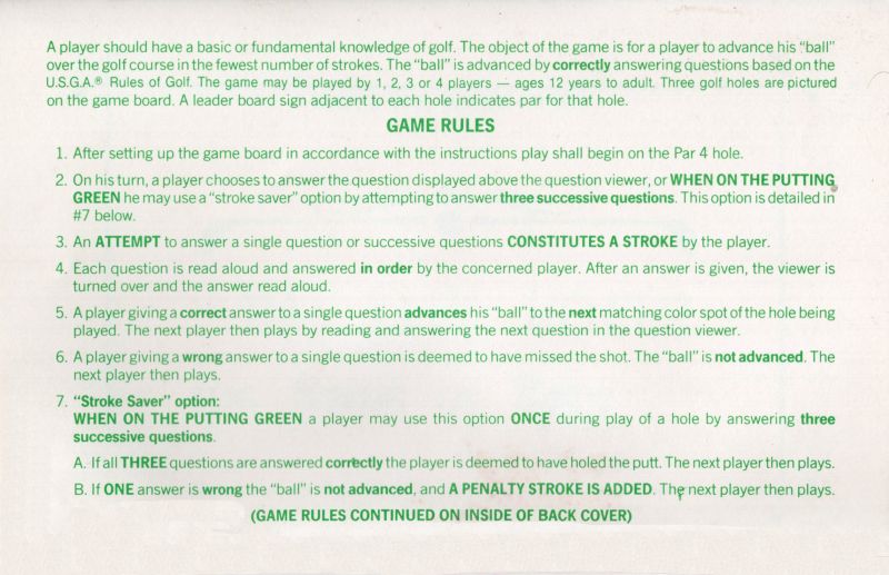The Game of Golf By the Rules Rules Page 2