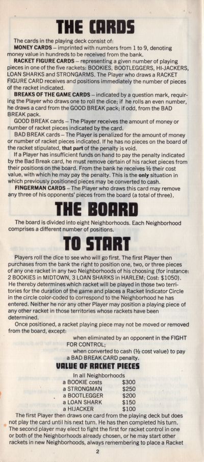 The Godfather Game Rules Page 2