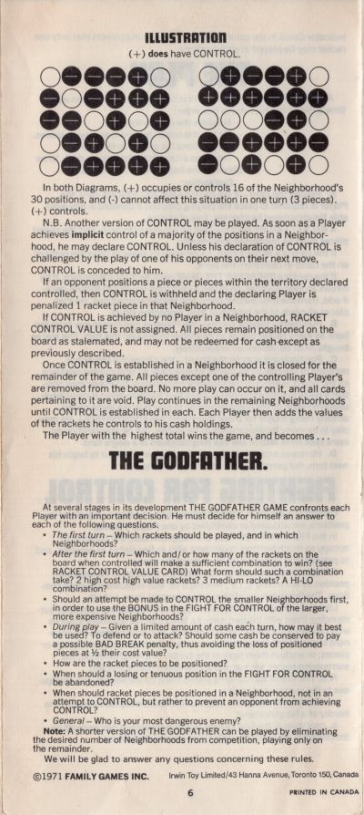 The Godfather Game Rules Page 6