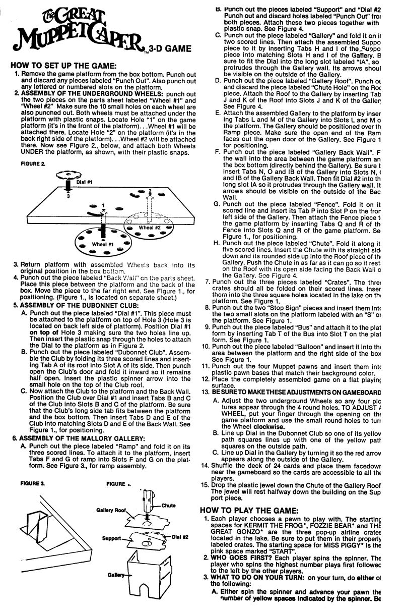 The Great Muppet Caper 3-D Rules Page 2