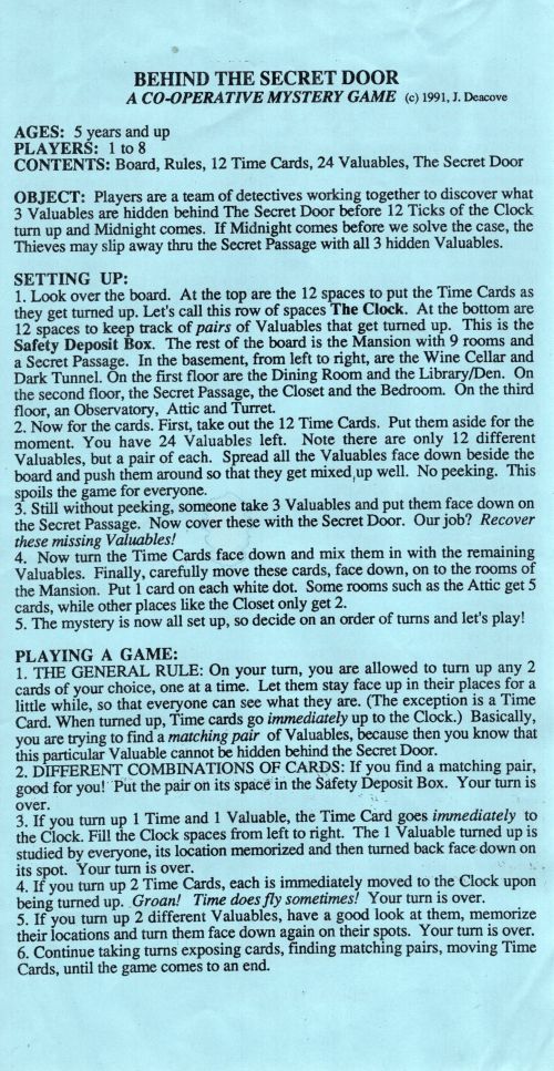 The Secret Door Rules Page 1