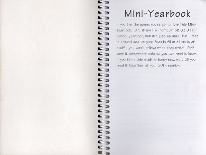 The Yearbook Game Rules Page 2