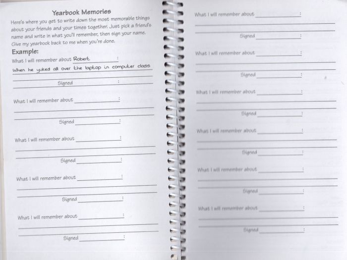 The Yearbook Game Rules Page 3
